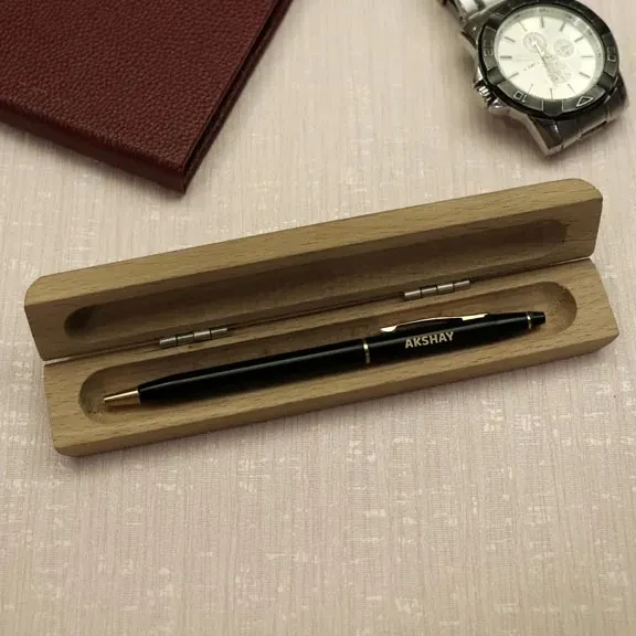 Personalized Black Gold Finish Pen