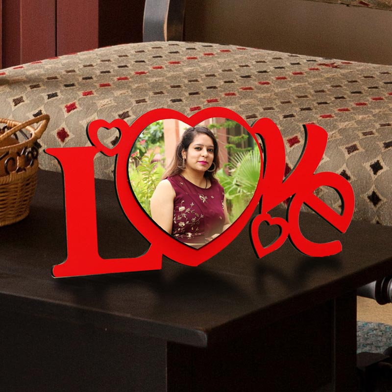 Personalized Love In Heart Wooden Photo Frame