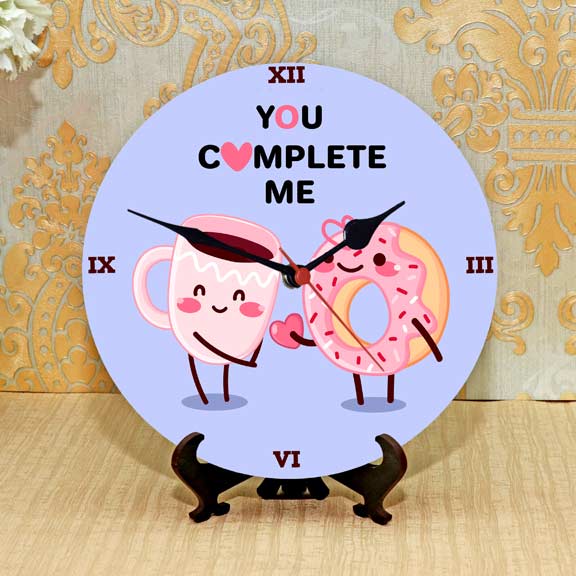 You Complete Me Round Table Clock