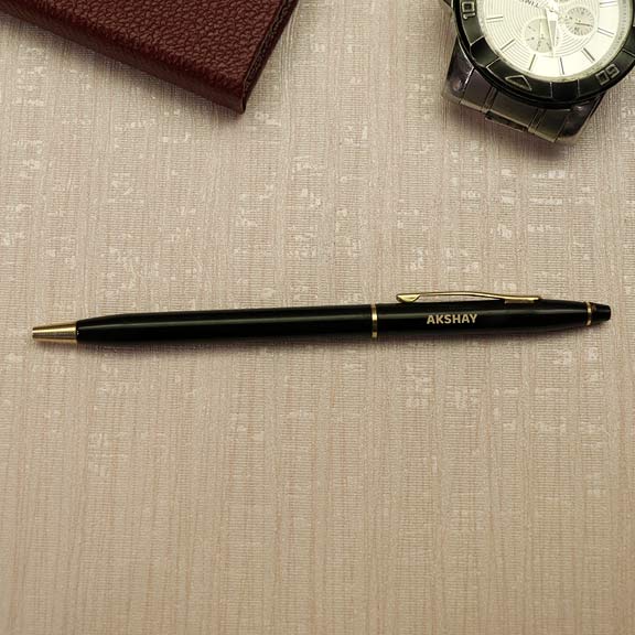 Personalized Black Gold Finish Pen
