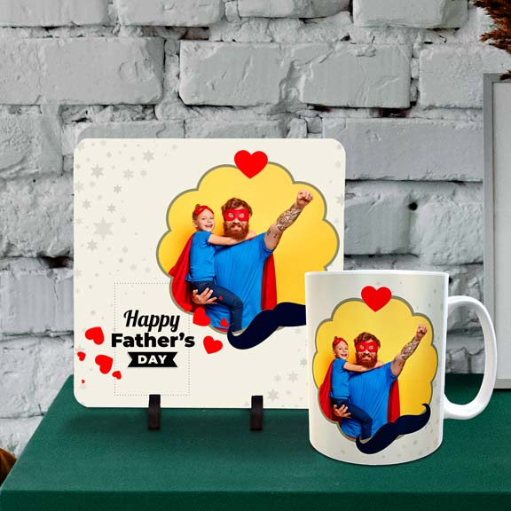 Fathers day Personalized Tile Mug Combo
