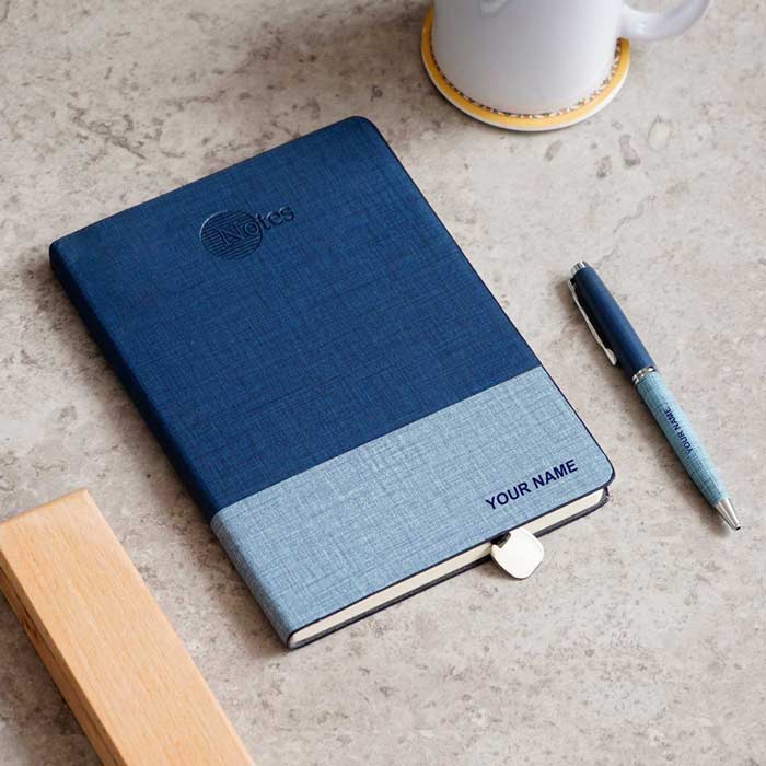 Personalized Blue Diary Pen Combo set