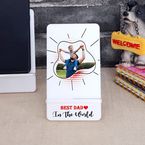 Personalized Best Dad Mobile Stand