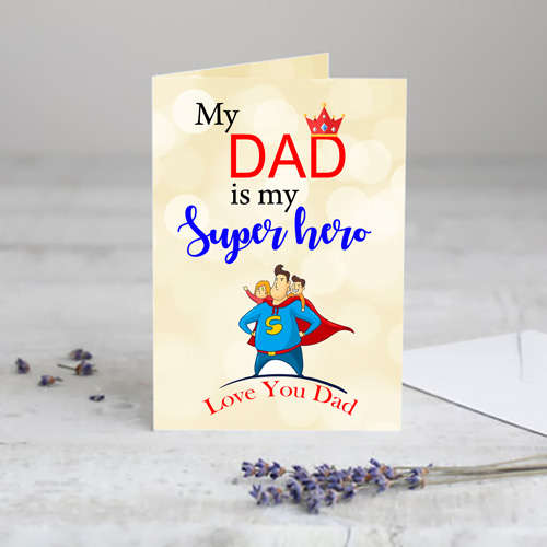 My Super Hero Dad Personalized Greeting Card