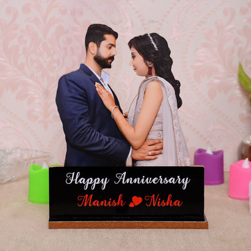 Happy Anniversary Couple wooden cutout