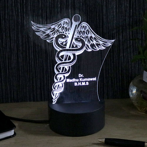 Personalized LED Name Desk Lamp for Doctor