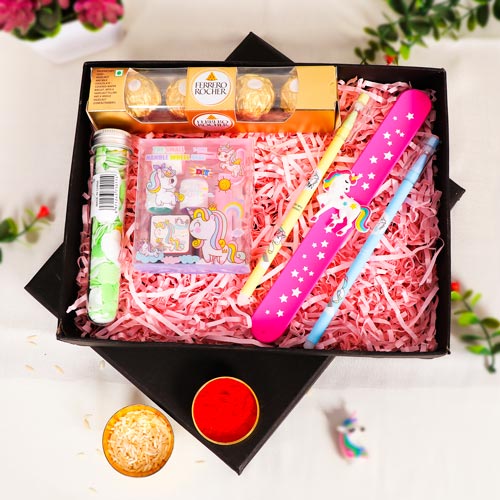 Unicorn Love Rakhi Gift Hamper for Kids