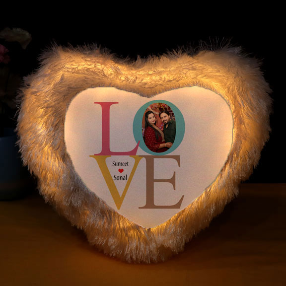 Personalized Love LED Heart Cushion