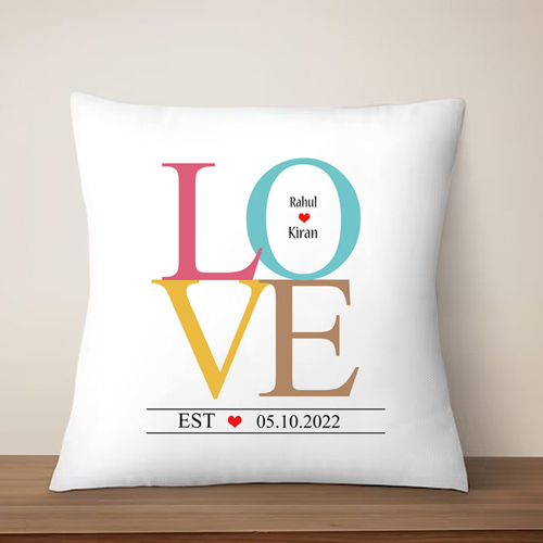 Personalized Love Satin Cushion