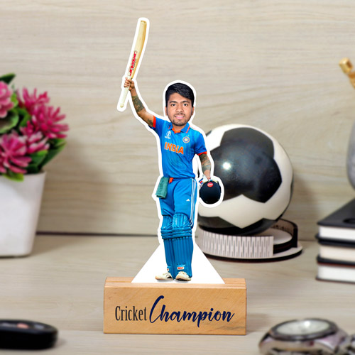 Personalized Cricket Champion Caricature