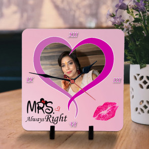 Mrs Always Right Personalized Clock