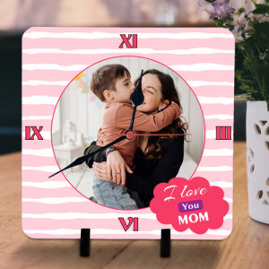 I Love U Mom Personalized Clock for mother