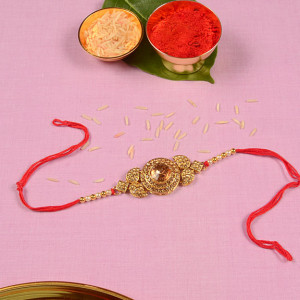 Royal Golden Precious Stone Rakhi