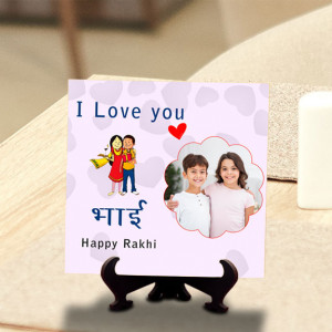 I Love you Bhai Personalized Tile