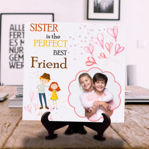 Sister is Perfect Best Friend Personalized Tile