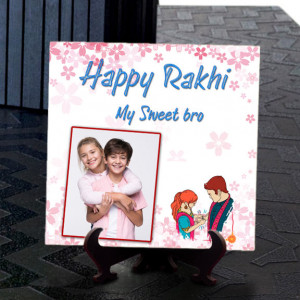 Happy Rakhi My Sweet Bro Personalized Tile