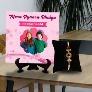 Personalized Mera Pyara Bhaiya Tile Rakhi Combo