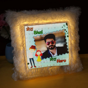 Personalized Mera Bhai Mera Hero LED Cushion