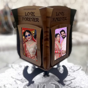 Personalized Love Forever wooden Lamp