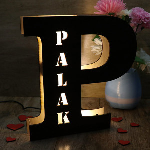 Personalized Wooden Name Letter Lamp