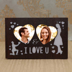 I Love You LED Wooden Personalized Frame