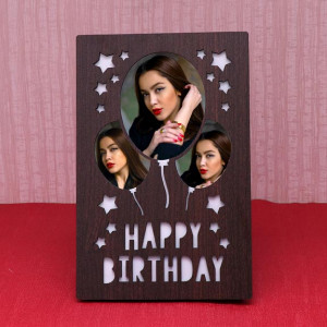 Personalized Happy Birthday LED Wooden Frame