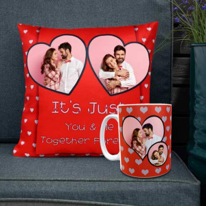 Together Forever Personalized Cushion Mug set