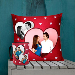 Loving Couple Cushion Mug Combo set