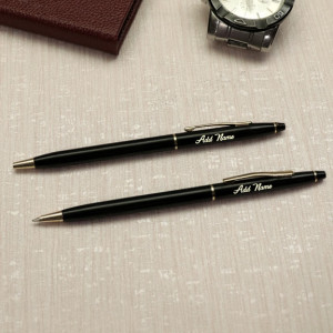 Personalized Black Gold Finish Pen set