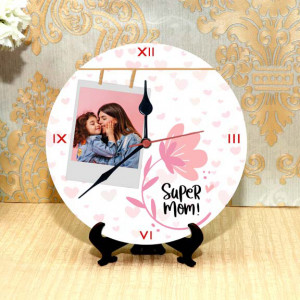 Super Mom Personalized Table Clock