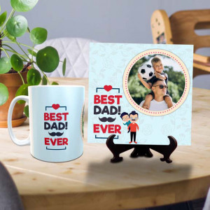 Best Dad Ever Personalized Tile Mug Combo