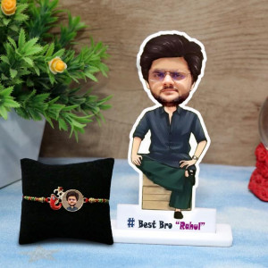 Best Bro Personalized Caricature Rakhi Combo