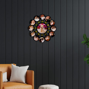 Personalized Thirteen Photo Wall Clock