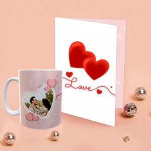 Personalized Love Greeting Card N Mug Combo