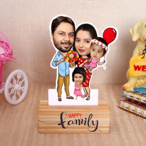 Personalized Happy Family Caricature