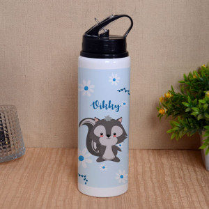 Personalized Floral Print Sipper Bottle