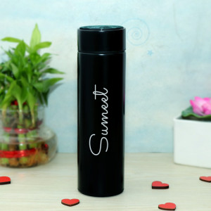 Personalized Black Temperature Bottle